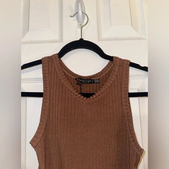 Nasty Gal Ribbed Racer Midi Dress - Picture 5 of 9